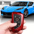 Dry Carbon Fiber Car Key Red Protective Cover For Corvette C8
