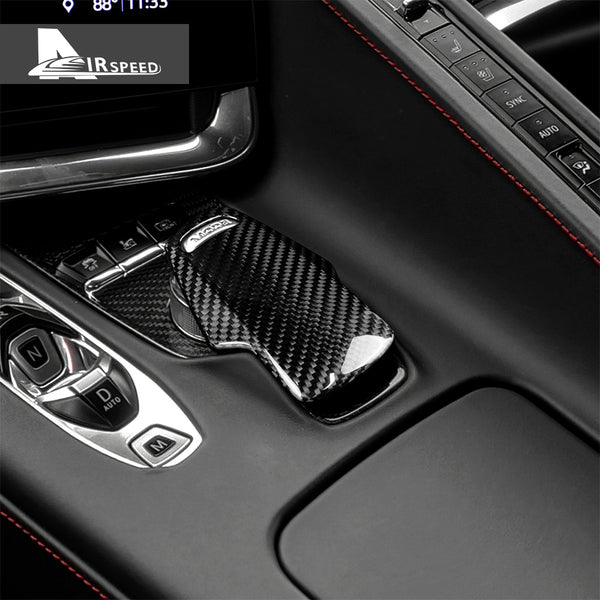 Dry Carbon Fiber Gear Shift Cover Trim For Corvette C8 2020-2022