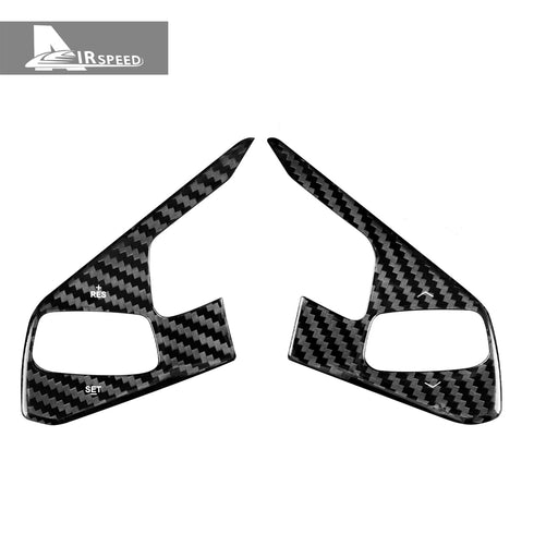 Dry Carbon Fiber Steering Wheel Button Panel Trim For Corvette C8 2020-2022