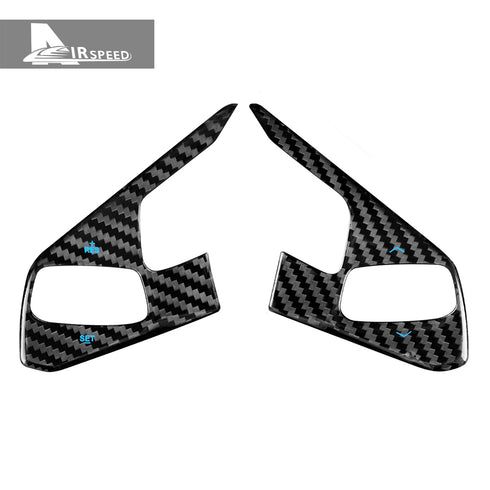 Dry Carbon Fiber Steering Wheel Button Panel Trim For Corvette C8 2020-2022