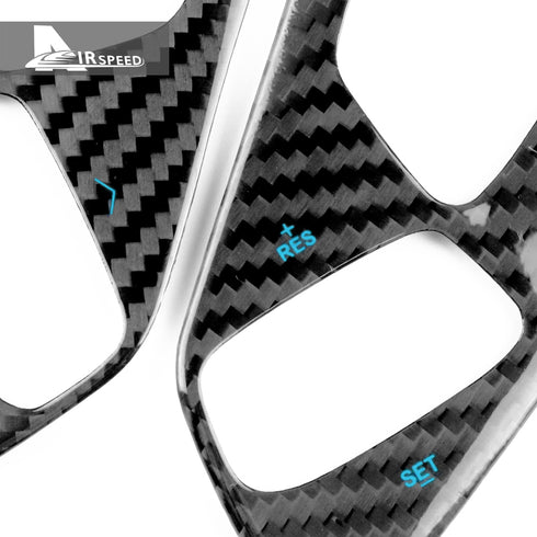 Dry Carbon Fiber Steering Wheel Button Panel Trim For Corvette C8 2020-2022