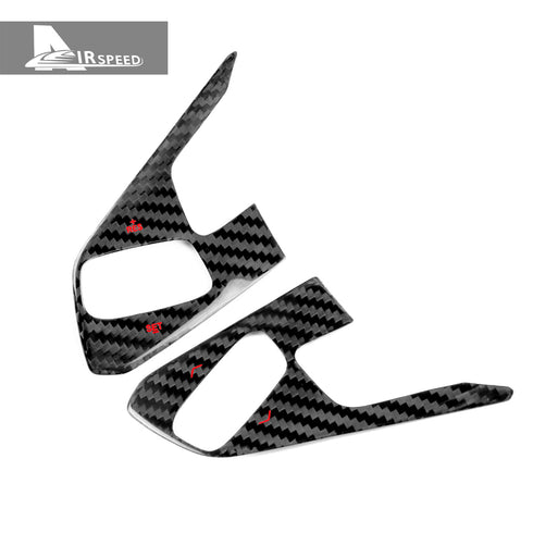 Dry Carbon Fiber Steering Wheel Button Panel Trim For Corvette C8 2020-2022