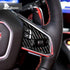 Dry Carbon Fiber Steering Wheel Button Panel Trim For Corvette C8 2020-2022