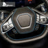 Dry Carbon Fiber Steering Wheel Radio Adjustment Button Blue Trim For Corvette C8 2020-2022