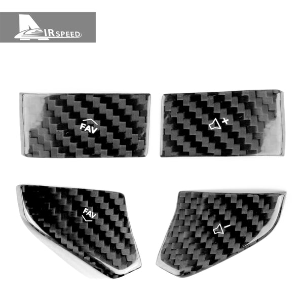 Dry Carbon Fiber Steering Wheel Radio Adjustment Button Trim For Corvette C8 2020-2022