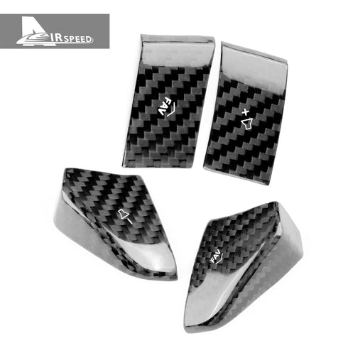 Dry Carbon Fiber Steering Wheel Radio Adjustment Button Trim For Corvette C8 2020-2022