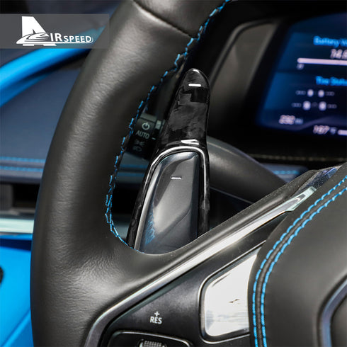 Dry Carbon Fiber Steering Wheel Shift Paddles For Corvette C8 2020-2022