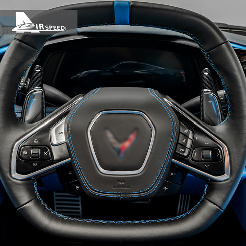 Dry Carbon Fiber Steering Wheel Shift Paddles For Corvette C8 2020-2022