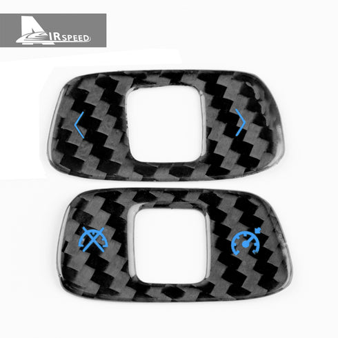 Dry Carbon Fiber Steering Wheel Volume Control Button Blue Trim For Corvette C8 2020-2022