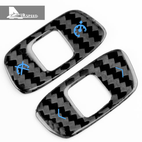 Dry Carbon Fiber Steering Wheel Volume Control Button Blue Trim For Corvette C8 2020-2022