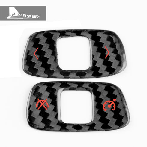 Dry Carbon Fiber Steering Wheel Volume Control Button Trim For Corvette C8 2020-2022