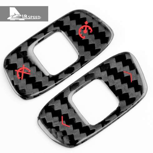 Dry Carbon Fiber Steering Wheel Volume Control Button Trim For Corvette C8 2020-2022