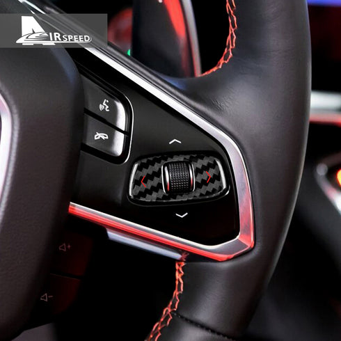 Dry Carbon Fiber Steering Wheel Volume Control Button Trim For Corvette C8 2020-2022