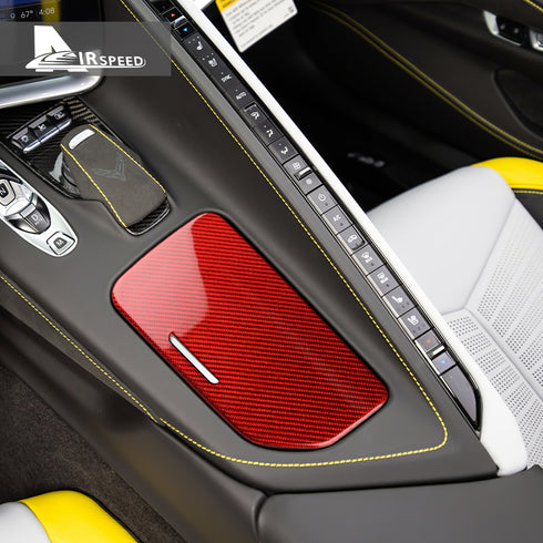 Carbon Fiber Gear Cup Cover Trim For Corvette C8 2020-2024