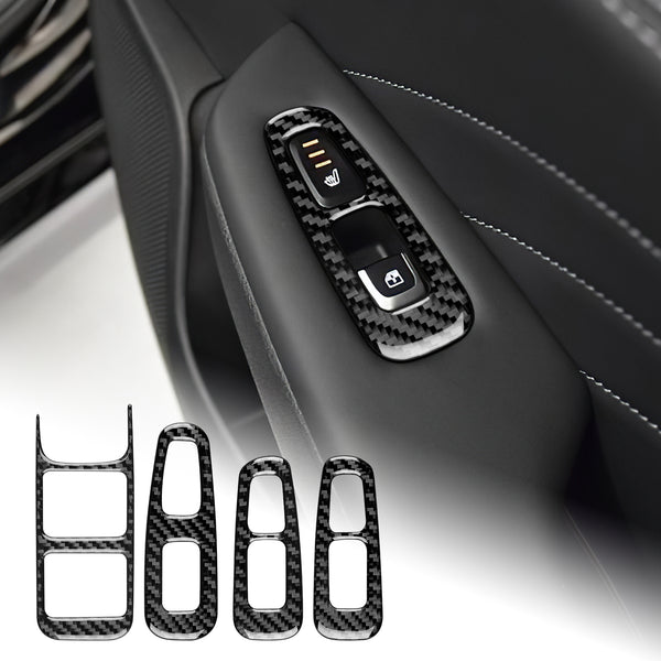 Carbon Fiber Window Switch Panel Trim For Kia