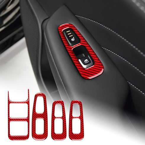 Carbon Fiber Window Switch Panel Trim For Kia