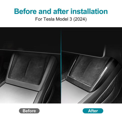 Carbon Fiber Wireless Charger Trim For Tesla Model 3 2024