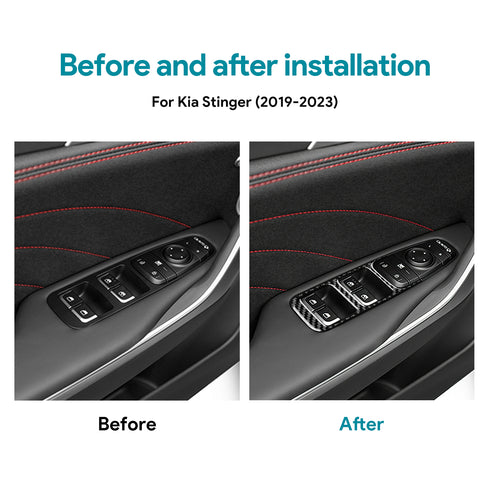 Carbon Fiber Window Switch Panel Trim For Kia