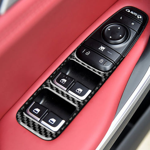 Carbon Fiber Window Switch Panel Trim For Kia