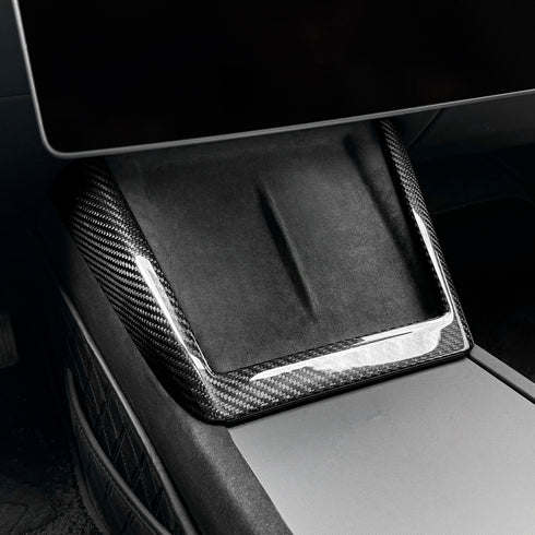 Carbon Fiber Wireless Charger Trim For Tesla Model 3 2024