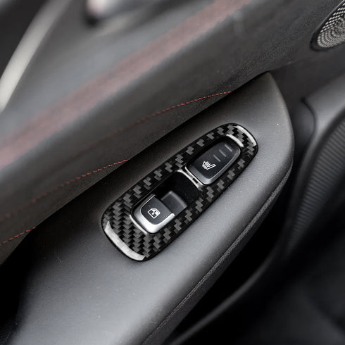 Carbon Fiber Window Switch Panel Trim For Kia