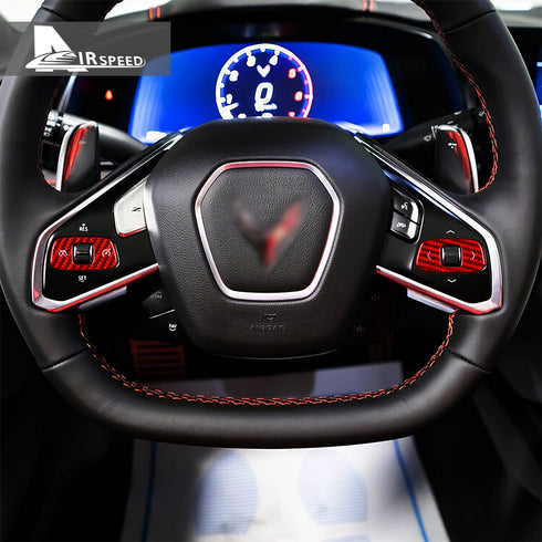 Carbon Fiber Steering Wheel Trim For Corvette C8 2020-2022