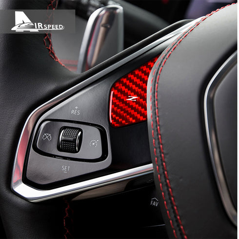 Dry Carbon Fiber Steering Wheel Button Trim Kit For Corvette C8 2020-2022
