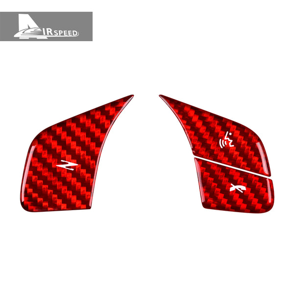 Dry Carbon Fiber Steering Wheel Button Trim Kit For Corvette C8 2020-2022