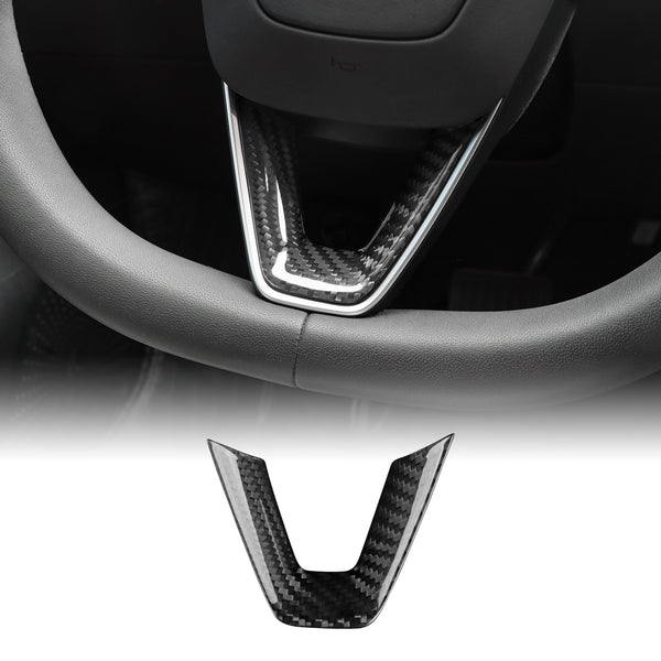 Carbon Fiber Steering Wheel Trim for Tesla 2024