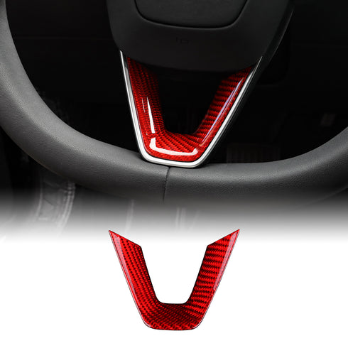 Carbon Fiber Steering Wheel Trim for Tesla 2024