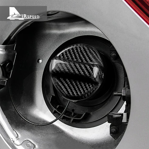 Carbon Fiber Fuel Tank Port Switch Cover Trim For MAZDA