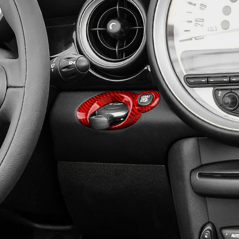Carbon Fiber Key Start Frame Trim For MINI R55 R56 R57 R60